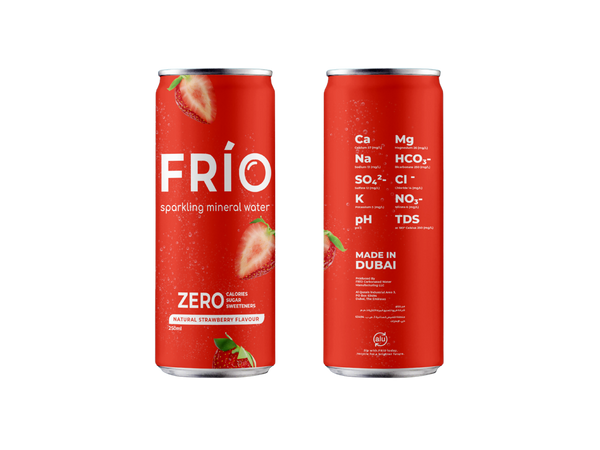 FRÍO Natural Strawberry Sparkling Water- 250ml